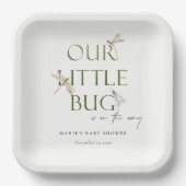 Ons kleine, groene liervecolfBaby shower Papieren Bordje (Voorkant)