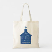 Ons kleine kerkzakje schattig blauw kind tas (Achterkant)