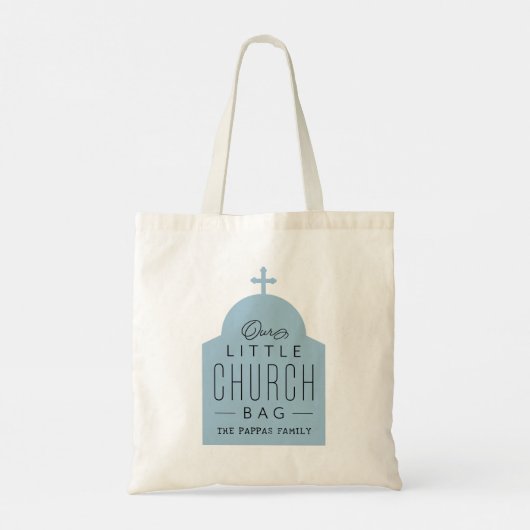 Ons kleine kerkzakje schattige blauwe orthodoxe do tote bag (Achterkant)