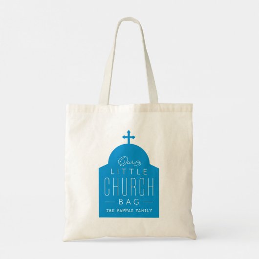 Ons kleine kerkzakje schattige blauwe orthodoxe do tote bag (Achterkant)