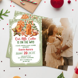 Ons kleine koekje is op weg Baby shower foto Kaart