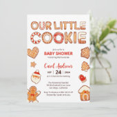Ons kleine koekje kerstwinter Baby shower Kaart (Staand voorkant)