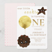Ons kleine koekje wordt een leuke 1e verjaardag kaart (Voorkant / Achterkant)