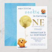 Ons kleine koekje wordt een leuke 1e verjaardag kaart (Voorkant / Achterkant)