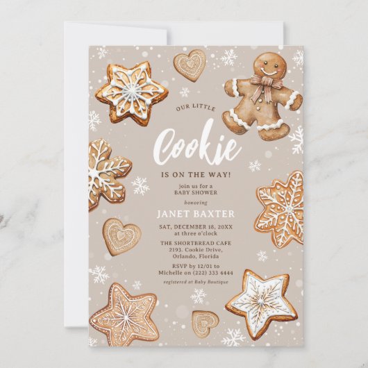 Ons kleine koekjeswinter feestelijk Baby shower Kaart (Voorkant)