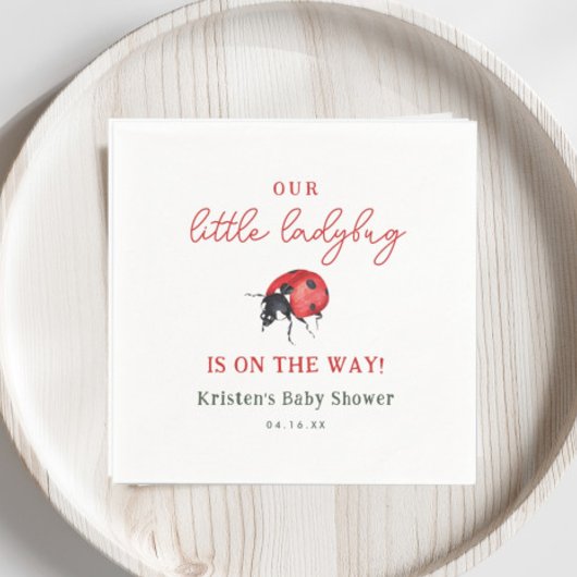 Ons kleine Ladybug Girl-Baby shower Servet