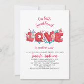 Ons kleine liefje is onderweg naar het baby shower kaart (Voorkant)