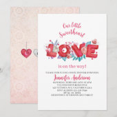 Ons kleine liefje is onderweg naar het baby shower kaart (Voorkant / Achterkant)