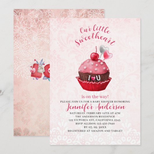 Ons kleine liefje is onderweg naar het baby shower kaart (Voorkant / Achterkant)