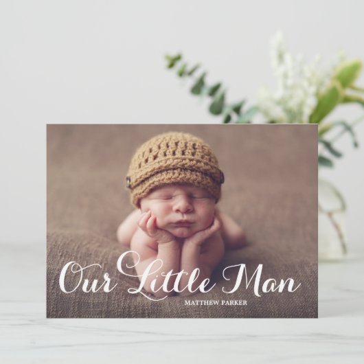 Ons kleine Man | Aankondiging van geboorte (Staand voorkant)