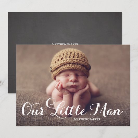 Ons kleine Man | Aankondiging van geboorte (Voorkant / Achterkant)