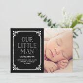 Ons kleine Man | Aankondiging van geboorte door Ru (Staand voorkant)