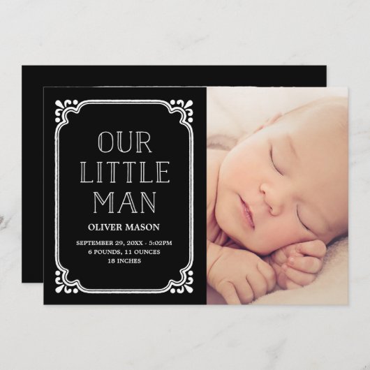 Ons kleine Man | Aankondiging van geboorte door Ru (Voorkant / Achterkant)