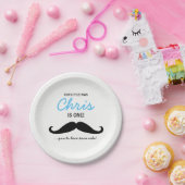 Ons kleine Man is er één! Mustache, je hebt taart Papieren Bordje (Feest)