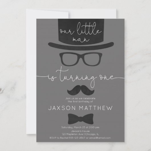 Ons kleine Man jongen 1e verjaardagsfeestje Kaart (Voorkant)