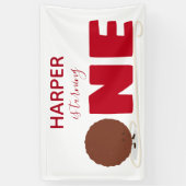 Ons kleine meatball die een eerste verjaardag draa spandoek (Verticaal)