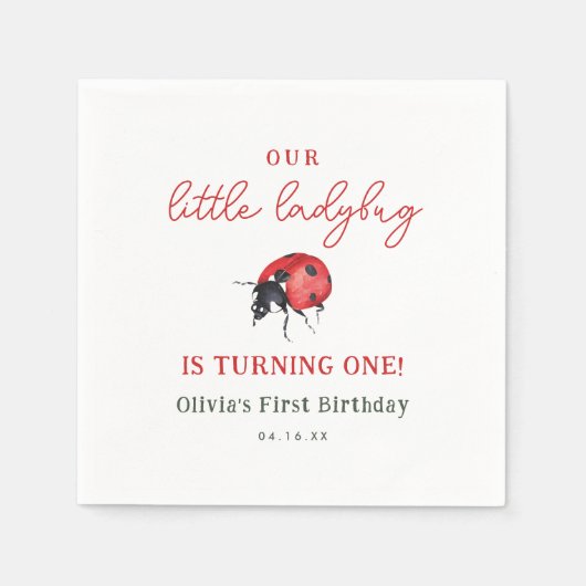 Ons kleine meisje met de eerste verjaardag servet (Voorkant)