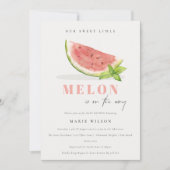 Ons kleine Melon Waterverf Rode Baby shower Kaart (Voorkant)