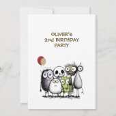 Ons kleine monster 2e verjaardagsfeest kaart (Achterkant)