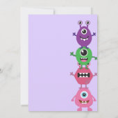 Ons kleine monster draait om een dag uitnodigen kaart (Achterkant)