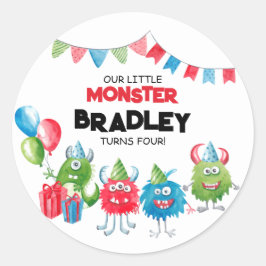 Ons kleine monster | Foto Verjaardagsfeest Ronde Sticker