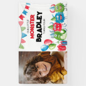 Ons kleine monster | Foto Verjaardagsfeest Spandoek (Verticaal)