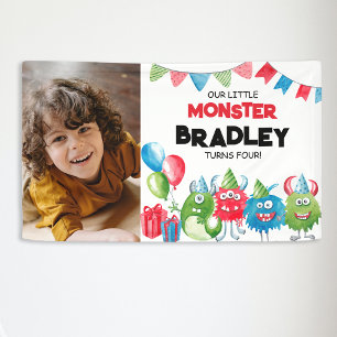 Ons kleine monster   Foto Verjaardagsfeest Spandoek
