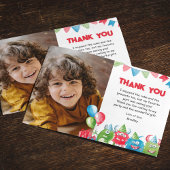 Ons Kleine Monster | Foto Verjaardagsfeestje Bedankkaart