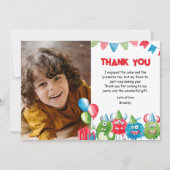 Ons Kleine Monster | Foto Verjaardagsfeestje Bedankkaart (Voorkant)