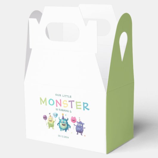 Ons kleine monster | Kleurrijke drie monsters Bedankdoosjes (Geopend)