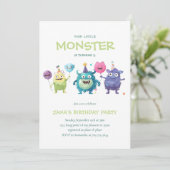 Ons Kleine Monster | Kleurrijke Drie Monsters Kaart (Staand voorkant)