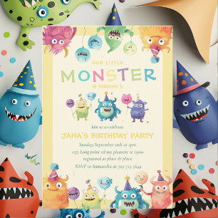 Ons Kleine Monster Kleurrijke Drie Monsters Kaart