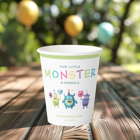 Ons kleine monster | Kleurrijke drie monsters Papieren Bekers