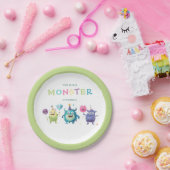 Ons kleine monster | Kleurrijke drie monsters Papieren Bordje (Feest)