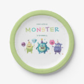 Ons kleine monster | Kleurrijke drie monsters Papieren Bordje (Voorkant)