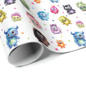 Ons kleine monster verjaardagsfeestje cadeaupapier (Rol Hoek)