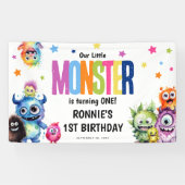 Ons kleine monster verjaardagsfeestje spandoek (Horizontaal)