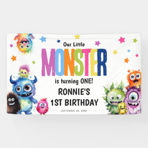 Ons kleine monster verjaardagsfeestje spandoek