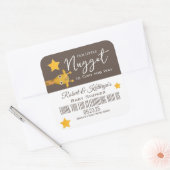 "Ons kleine nugget"-Baby shower voor voedseletiket Vierkante Sticker (Envelop)