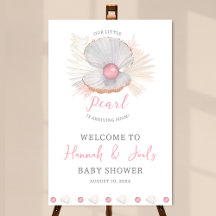 Ons kleine Pearl Ocean Baby shower welkomstbord