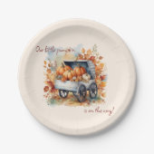 Ons kleine pompoen Herfst Baby shower genderneutra Papieren Bordje (Voorkant)