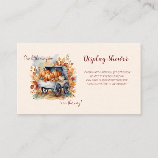 Ons kleine pompoen Herfst Baby shower Informatiekaartje (Voorkant)