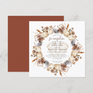 Ons kleine pompoen Herfst Baby shower Kaart