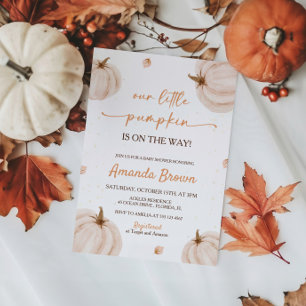 Ons kleine pompoen Herfst Baby shower Kaart