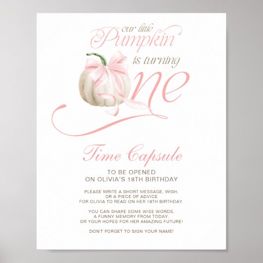 Ons Kleine Pompoen Tijdcapsule Bord Poster (Voorkant)