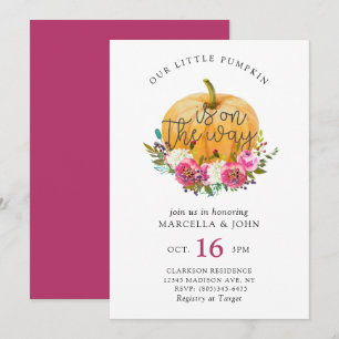 Ons kleine pompoenBaby shower Kaart