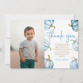 Ons kleine pompoenblauw Afbeelding verjaardagsfees Bedankkaart (Voorkant)