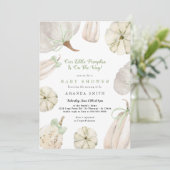 Ons kleine pompoengroene bow-Baby shower Kaart (Staand voorkant)