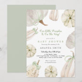 Ons kleine pompoengroene bow-Baby shower Kaart (Voorkant / Achterkant)
