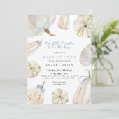 Ons kleine pompoenjongen Blue Bow Rustisch Baby sh Kaart (Staand voorkant)